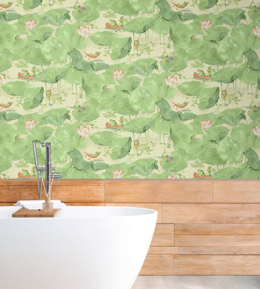 Pond Life Wallpaper - Willow - Brand McKenzie - BMWL005/07C - Premier Wallcovering