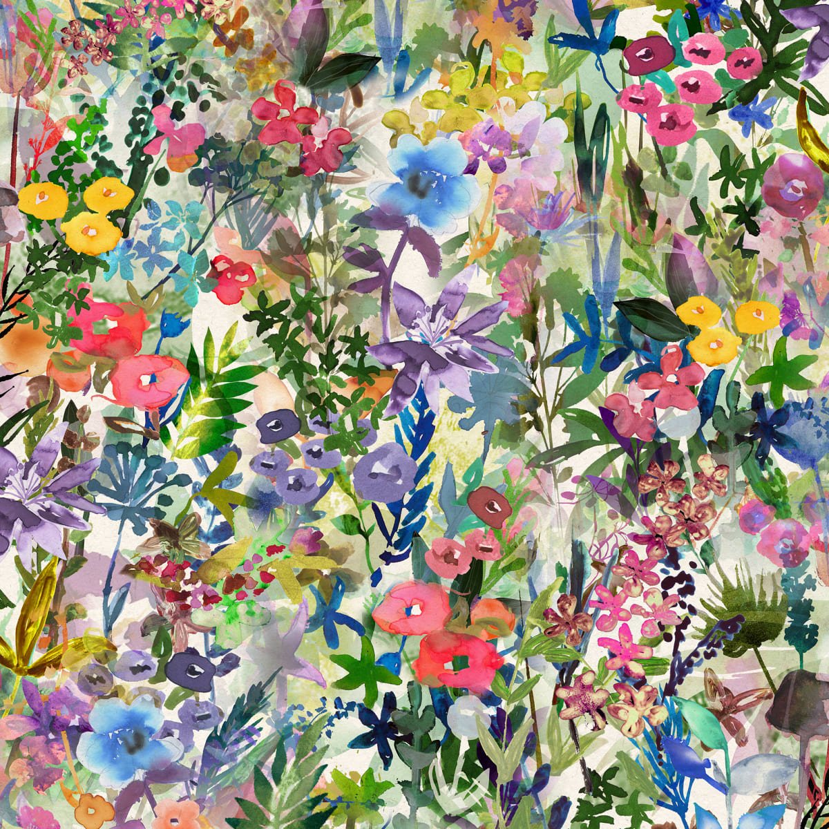 Poppy Meadow Wallpaper - Rainbow - Rebel Walls - R18121 - Premier Wallcovering