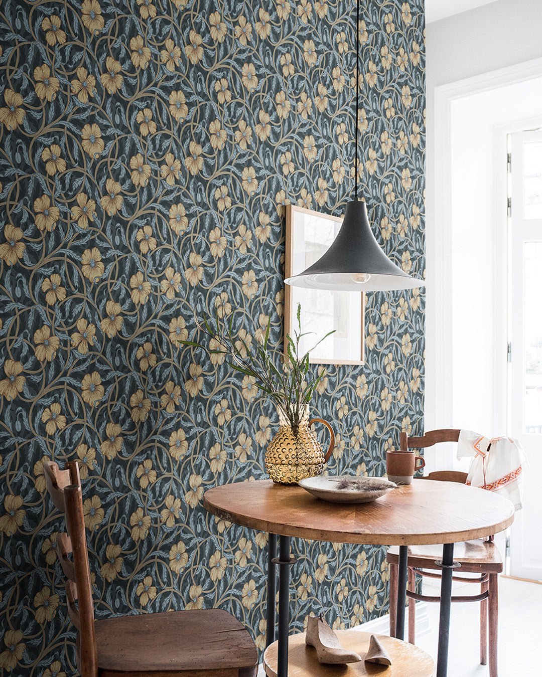 Poppy Wallpaper - Dark Blue - Midbec - 28029 - Premier Wallcovering