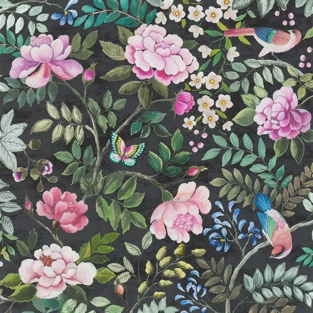 Porcelaine de Chine Wallpaper - Noir - PDG1146/02 - Designers Guild - Premier Wallcovering