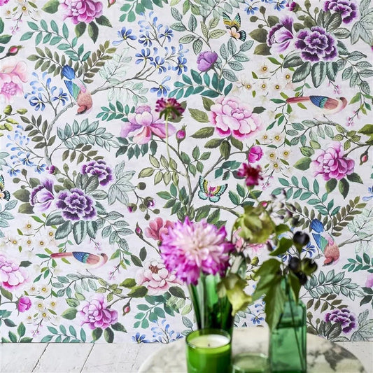 Porcelaine de Chine Wallpaper - Fuchsia - PDG1146/01 - Designers Guild - Premier Wallcovering
