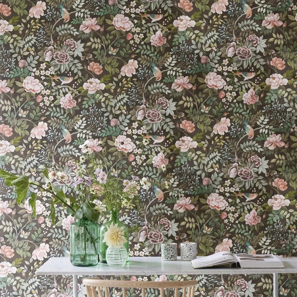 Porcelaine de Chine Wallpaper - Chocolate - PDG1146/08 - Designers Guild - Premier Wallcovering
