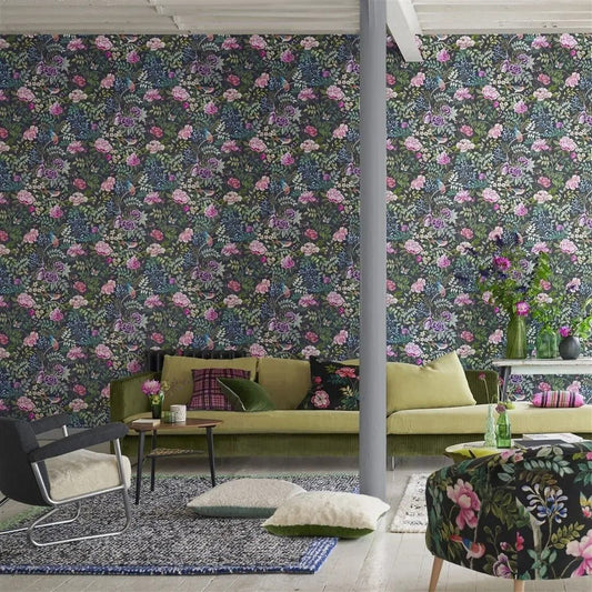 Porcelaine de Chine Wallpaper - Noir - PDG1146/02 - Designers Guild - Premier Wallcovering