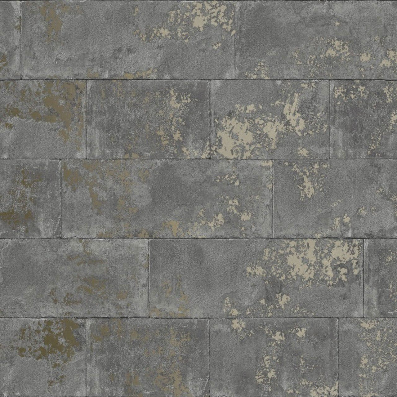 Portfolio Metallic Brick Wallpaper - Charcoal Metallic - Rasch - 248685 - Premier Wallcovering