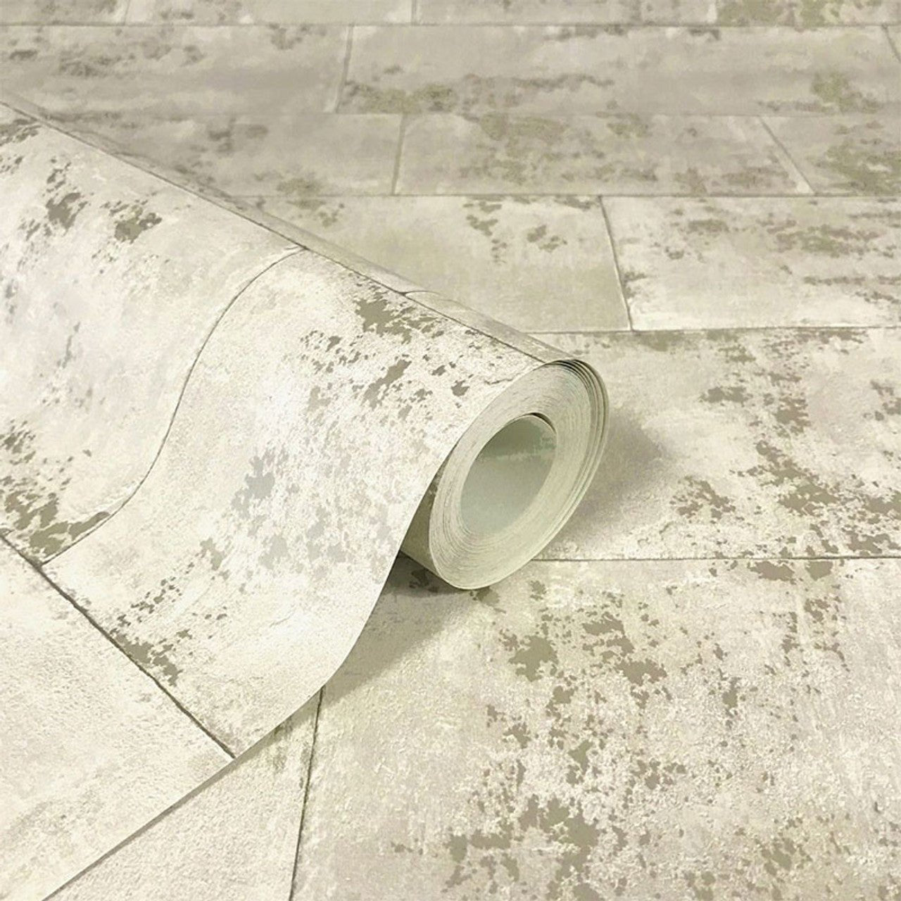 Portfolio Metallic Brick Wallpaper - Natural - Rasch - 248692 - Premier Wallcovering