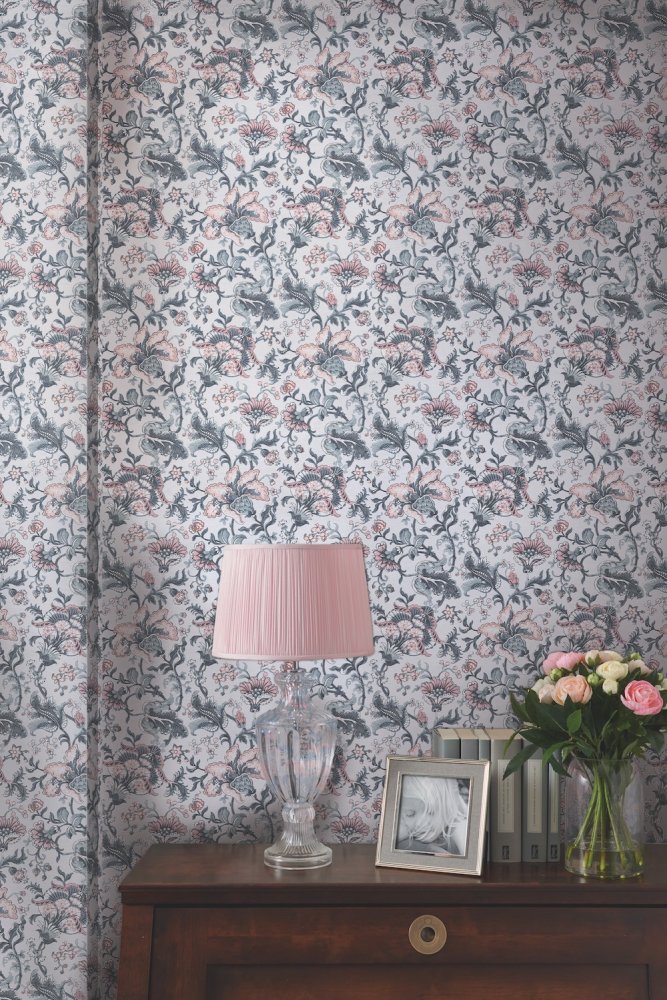 Portia Wallpaper - Pale Slate - Laura Ashley - 114909 - Premier Wallcovering