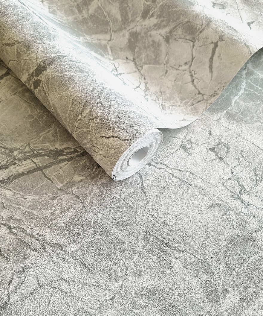 Portoro Marble Wallpaper - Dove / Silver - Holden Décor - 36282 - Premier Wallcovering