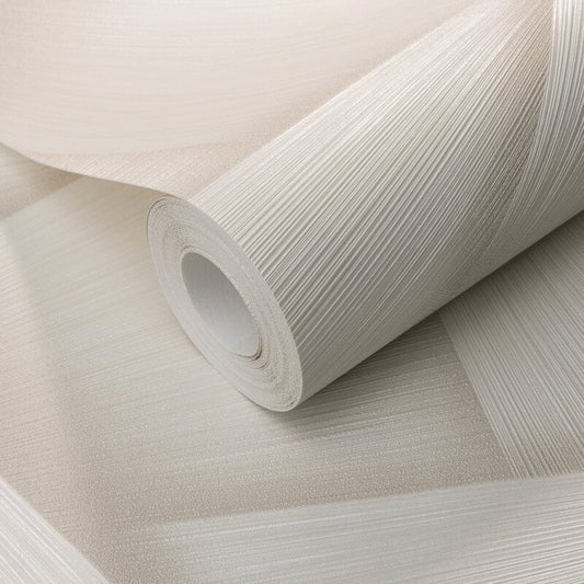 Pose 3D Effect Geo Metallic Wallpaper - Cream - Erismann - 10401 - 14 - Premier Wallcovering