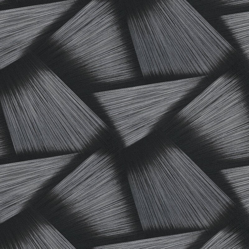 Pose 3D Effect Geo Metallic Wallpaper - Black - Erismann - 10401 - 15 - Premier Wallcovering