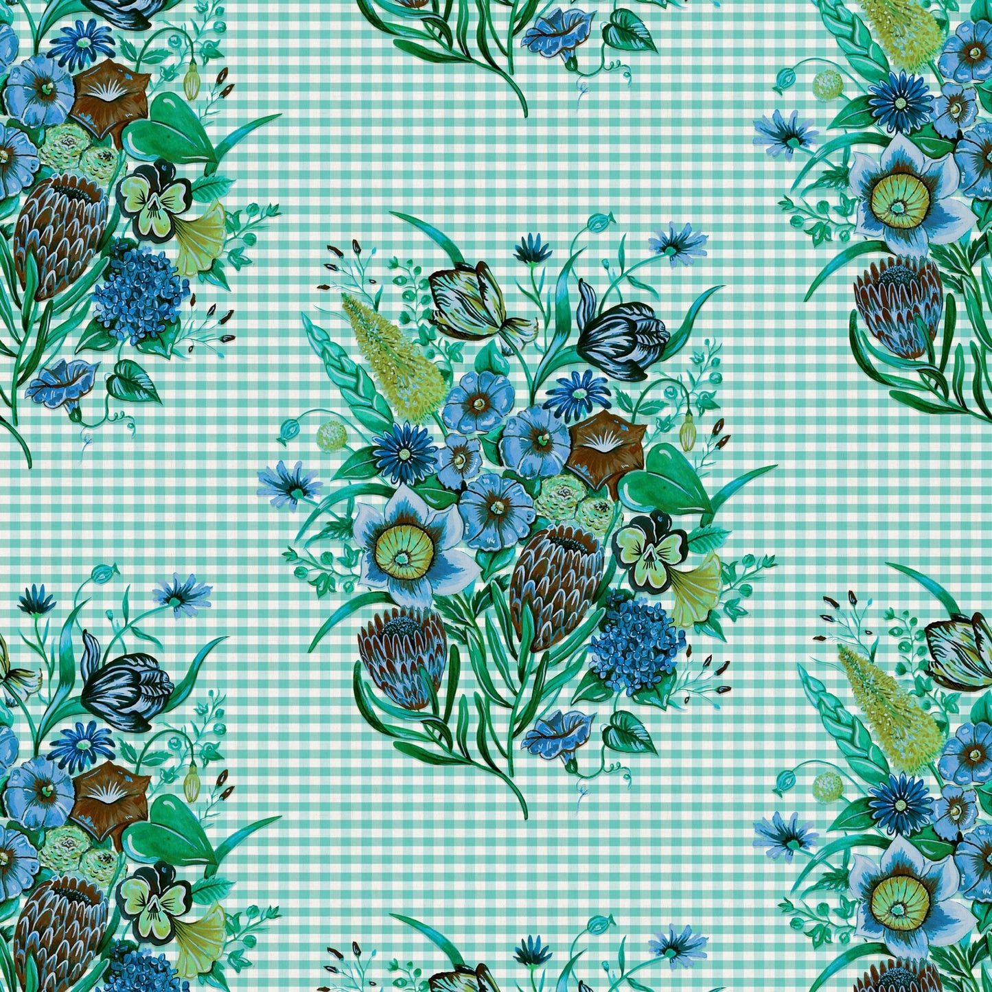Posy Wallpaper - Aqua-Blue - Wear The Walls - POAB894170 - Premier Wallcovering