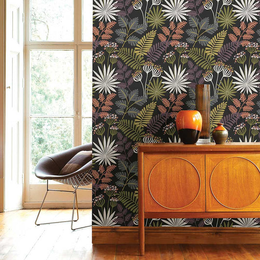 Praslin Wallpaper - Black - A Street Prints - FD26447 - Premier Wallcovering