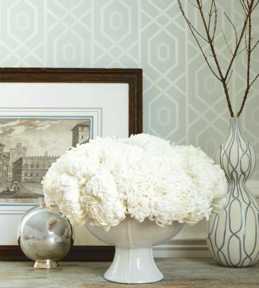 Prescott Wallpaper - Metallic on Putty - Thibaut - T1871 - Premier Wallcovering