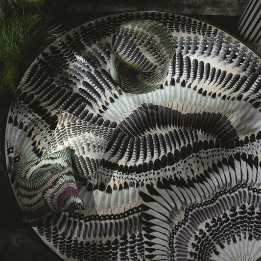 Prête - Moi Ta Plume Fabric - Jais - Christian Lacroix - FCL7051/01 - Premier Wallcovering