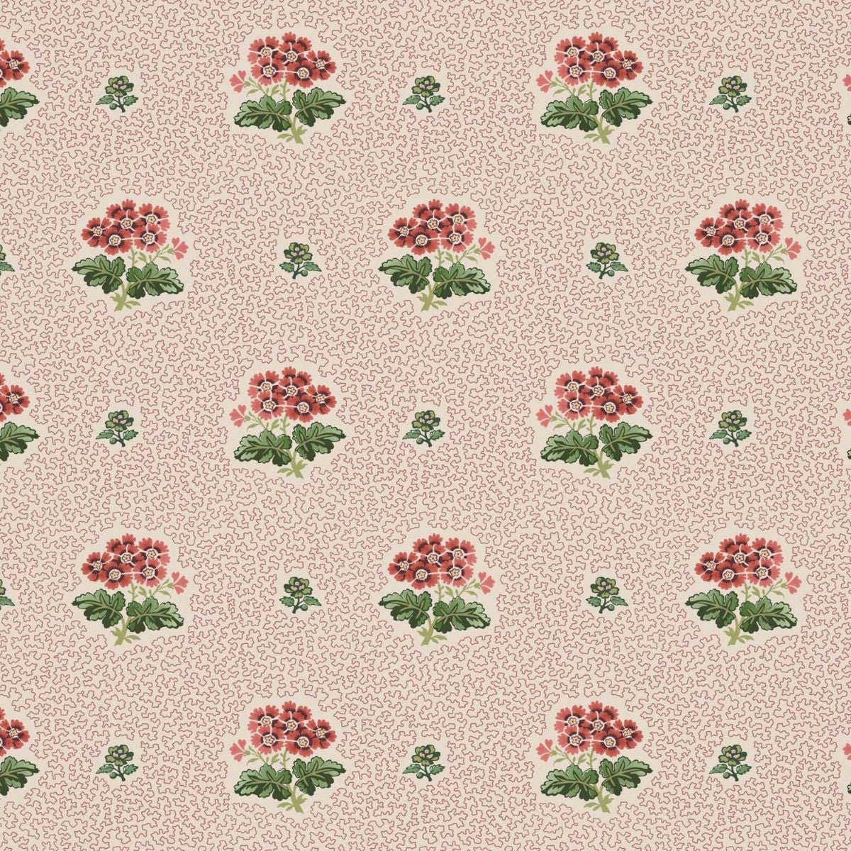 Primula Wallpaper - Red - Warner House - Premier Wallcovering