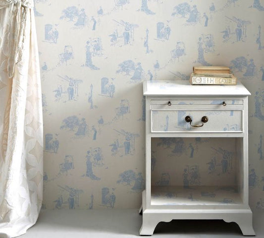 Promenade Wallpaper - Wedgewood Blue - BG0200201 - Barneby Gates - Premier Wallcovering