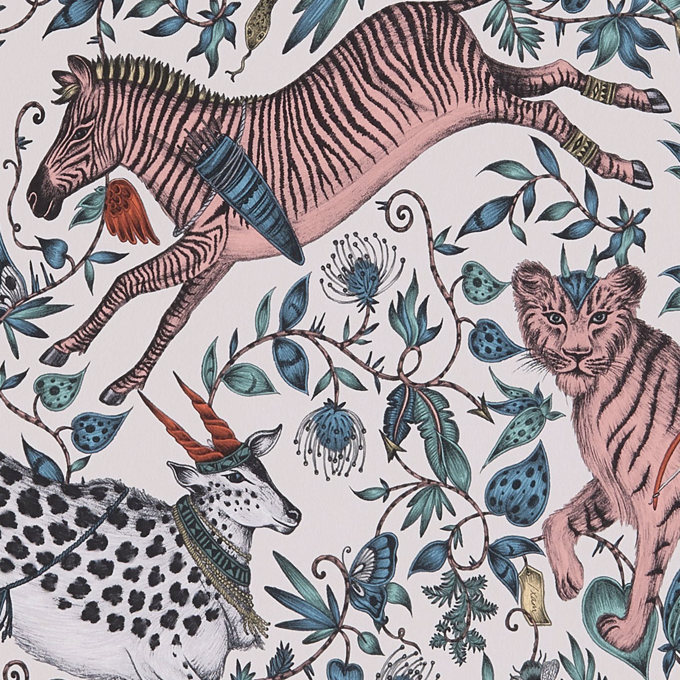 Protea Wallpaper - Pink - Clarke & Clarke - Emma J Shipley - W0119/06 - Premier Wallcovering