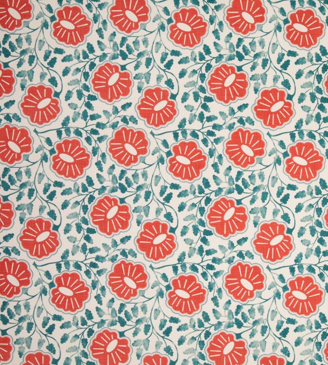 Punch Paisley Fabric - Coral - Christopher Farr Cloth - CF157 - 01 - Premier Wallcovering