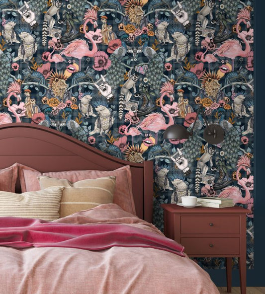 Punk Rocks Wallpaper - Denim - Brand McKenzie - BMWL005/08A - Premier Wallcovering