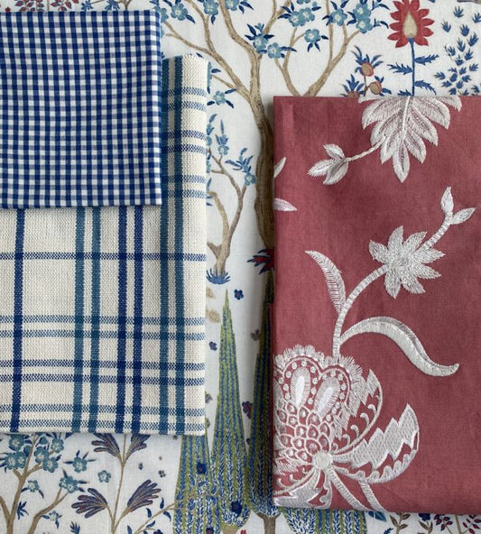 Purbeck Check Fabric - Blue - Baker Lifestyle - pf50508.1.0 - Premier Wallcovering