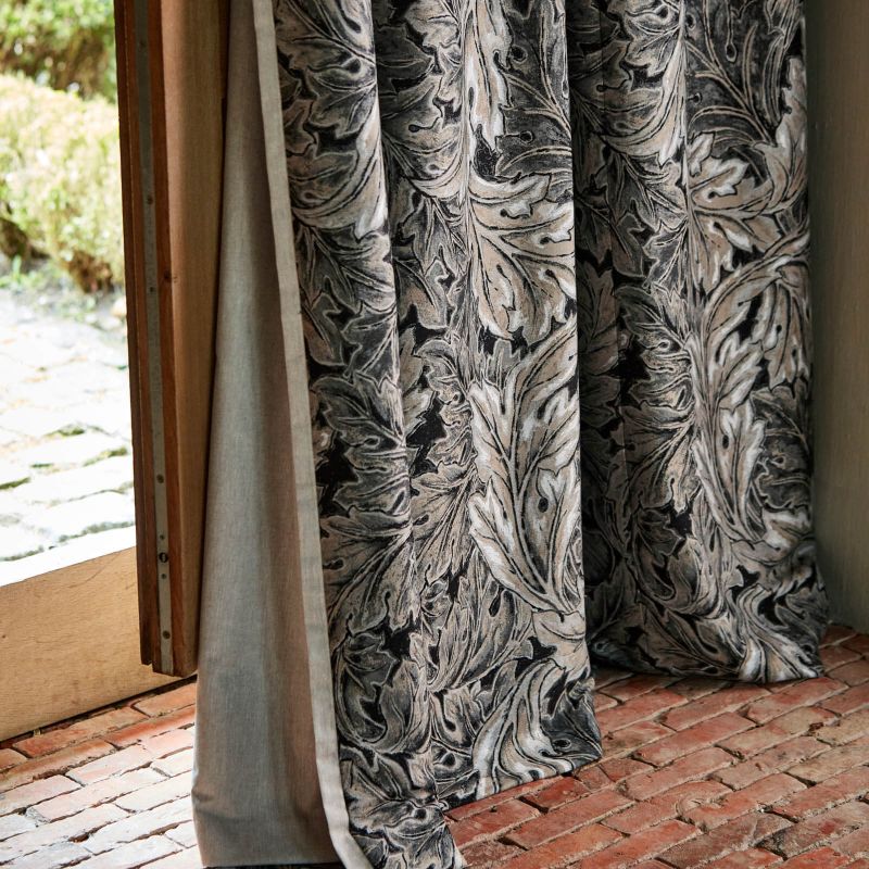 Pure Acanthus Weave Fabric - Black Ink - Morris & Co - 236625 - Premier Wallcovering