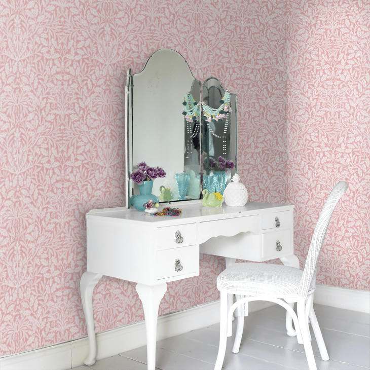 Pure Acorn Wallpaper - Blush - 217399 - Morris Wallpaper WD - Premier Wallcovering