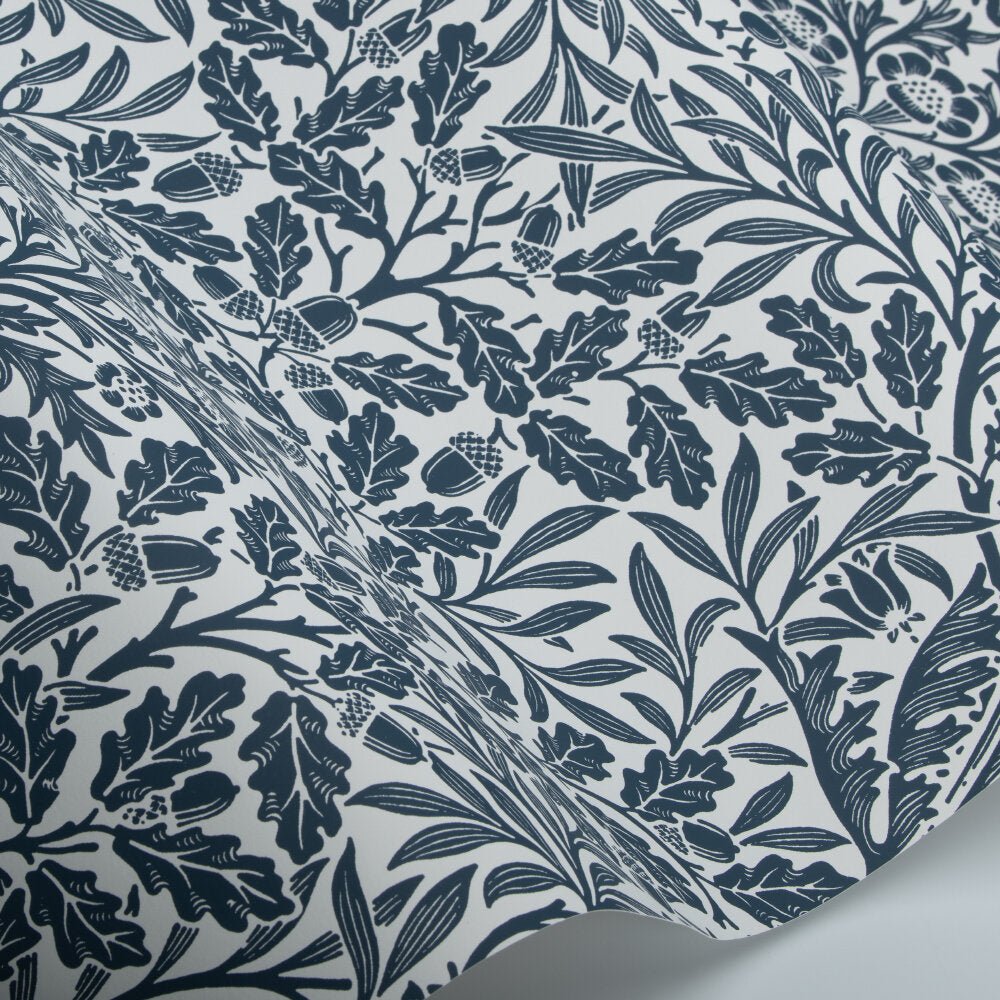 Pure Acorn Wallpaper - Denim Blue - 217400 - Morris Wallpaper WD - Premier Wallcovering