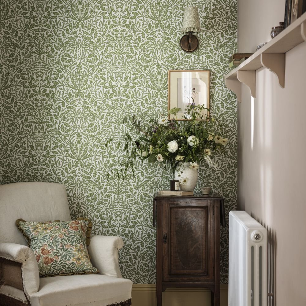 Pure Acorn Wallpaper - Fennel - 217402 - Morris Wallpaper WD - Premier Wallcovering