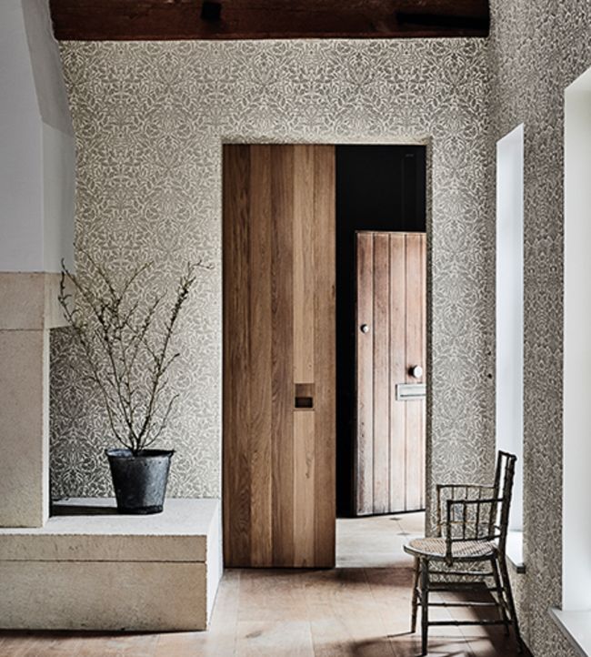 Pure Acorn Wallpaper - Ecru/Pewter - 216042 - Morris & Co - Premier Wallcovering