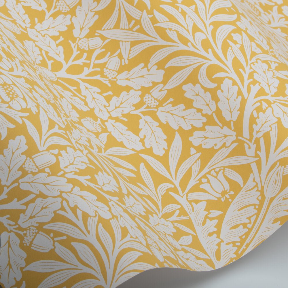 Pure Acorn Wallpaper - Lemon - 217404 - Morris Wallpaper WD - Premier Wallcovering