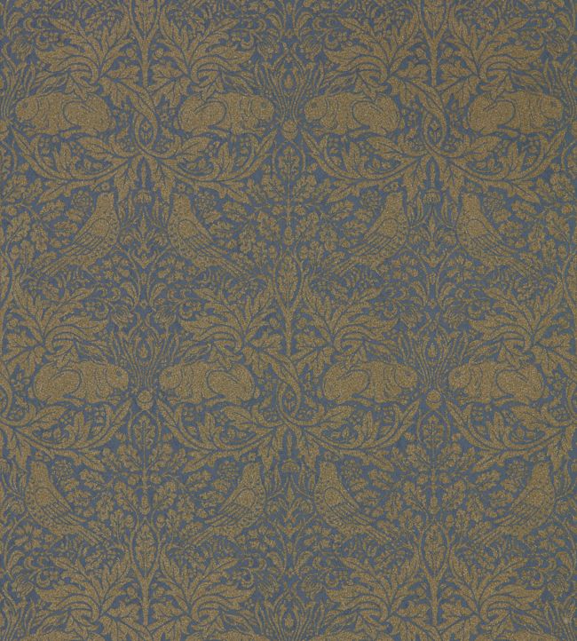 Pure Brer Rabbit Wallpaper - Ink/Gold - 216530 - Morris & Co - Premier Wallcovering