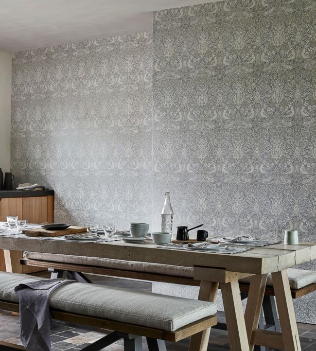 Pure Dove & Rose Wallpaper - Cloud Grey - 216520 - Morris & Co - Premier Wallcovering