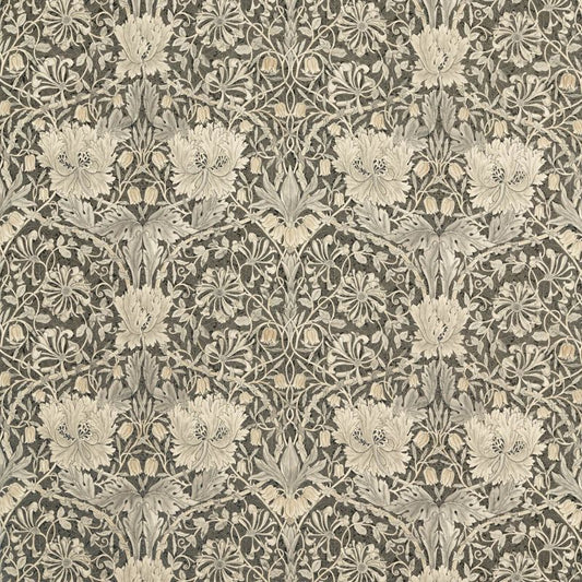 Pure Honeysuckle & Tulip Print Fabric - Light Grey Blue - Morris & Co - 226481 - Premier Wallcovering