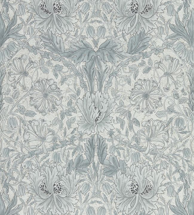 Pure Honeysuckle & Tulip Wallpaper - Cloud Grey - 216524 - Morris & Co - Premier Wallcovering