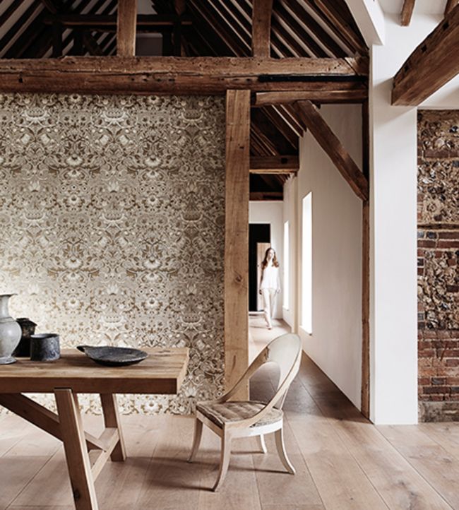 Pure Lodden Wallpaper - Gilver/Gold - 216029 - Morris & Co - Premier Wallcovering