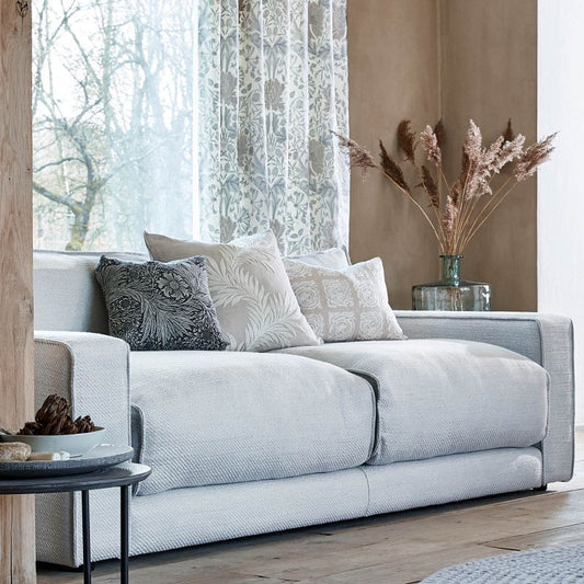 Pure Marigold Trail Embroidery Fabric - Lightish Grey - Morris & Co - 236630 - Premier Wallcovering