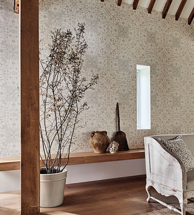 Pure Net Ceiling Wallpaper - Cream/Eggshell - 216038 - Morris & Co - Premier Wallcovering
