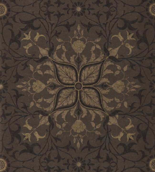 Pure Net Ceiling Wallpaper - Charcoal/Gold - 216036 - Morris & Co - Premier Wallcovering
