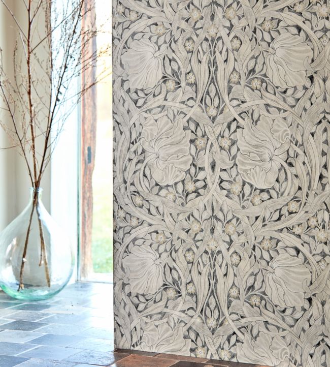 Pure Pimpernel Wallpaper - Black Ink - 216539 - Morris & Co - Premier Wallcovering