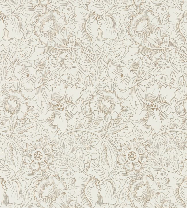 Pure Poppy Wallpaper - Cream/Gold - 216035 - Morris & Co - Premier Wallcovering