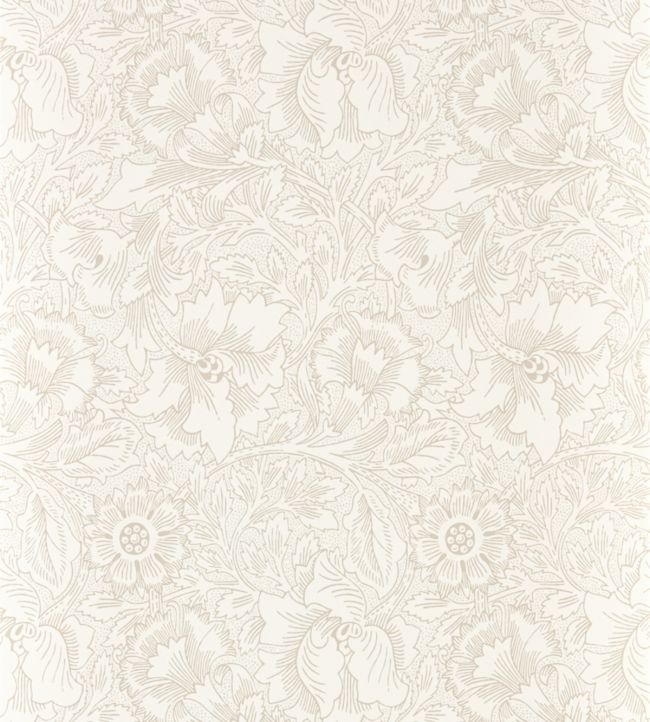 Pure Poppy Wallpaper - Ecru/Stone - 216034 - Morris & Co - Premier Wallcovering