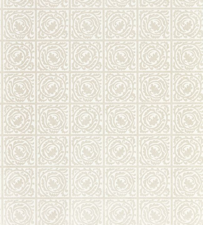 Pure Scroll Wallpaper - White Clover - 216545 - Morris & Co - Premier Wallcovering
