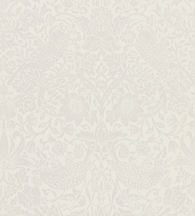 Pure Strawberry Thief Wallpaper - Oyster/Chalk - 216021 - Morris & Co - Premier Wallcovering