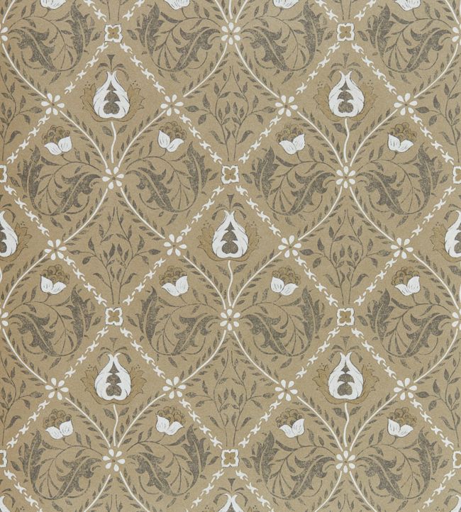 Pure Trellis Wallpaper - Gold - 216529 - Morris & Co - Premier Wallcovering