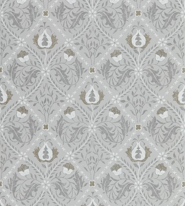 Pure Trellis Wallpaper - Lightish Grey - 216528 - Morris & Co - Premier Wallcovering