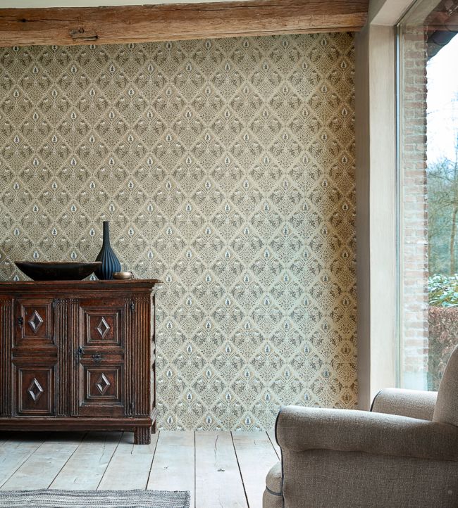 Pure Trellis Wallpaper - Gold - 216529 - Morris & Co - Premier Wallcovering