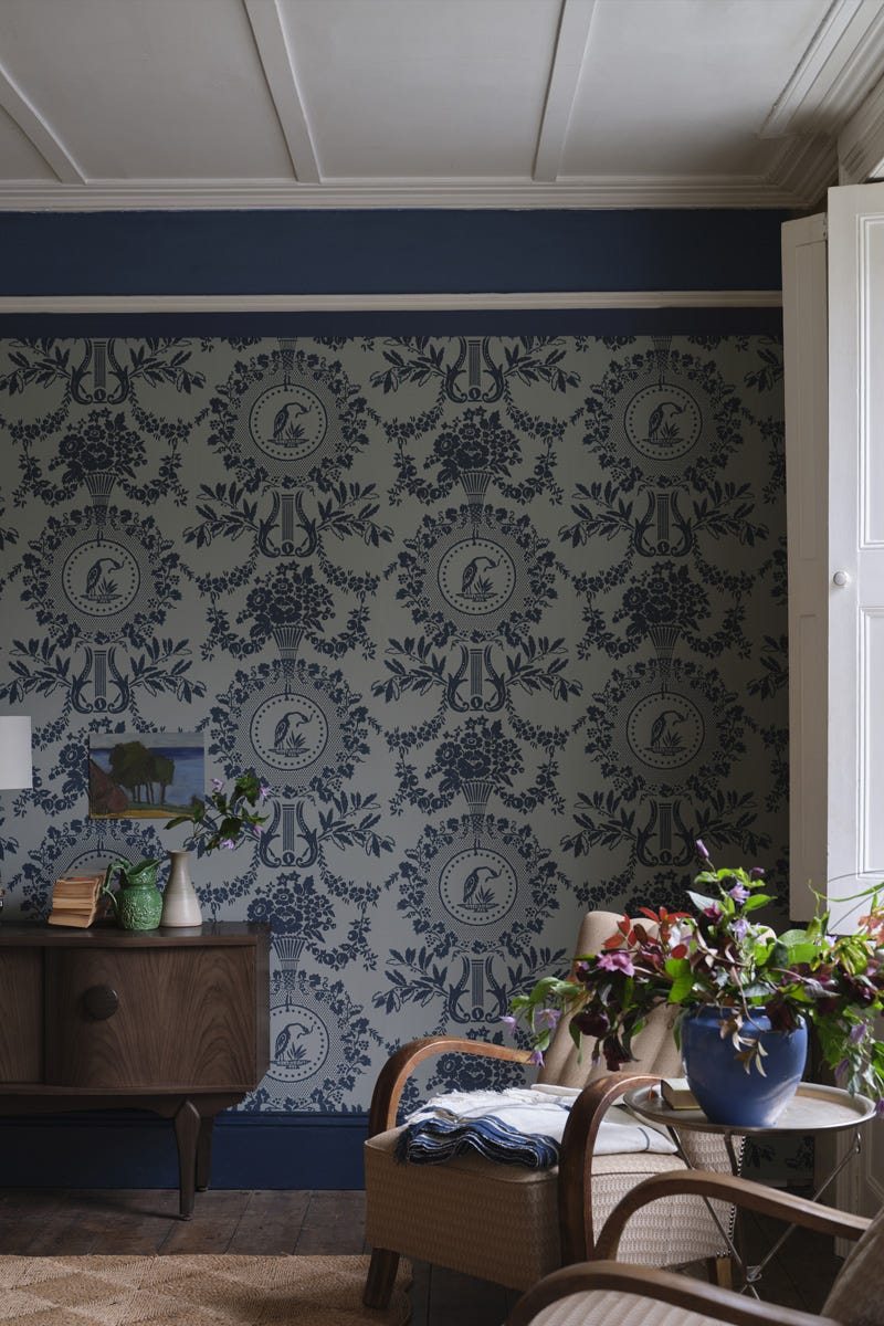 Purnon Wallpaper - Hague Blue - 6204 - Farrow & Ball - Premier Wallcovering