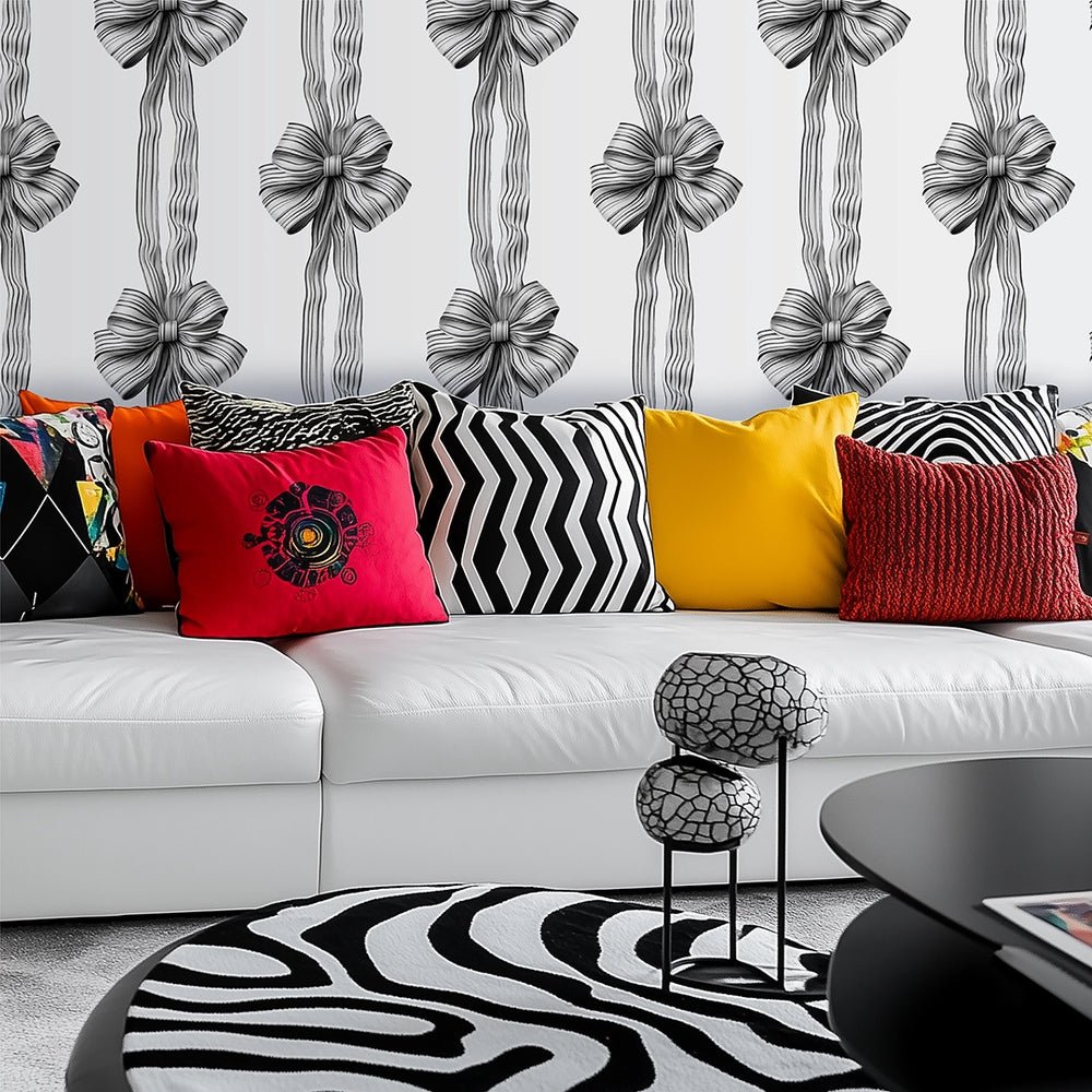 Put a Bow on it Wallpaper - Monochrome - Lust Home - LH900601 - Premier Wallcovering