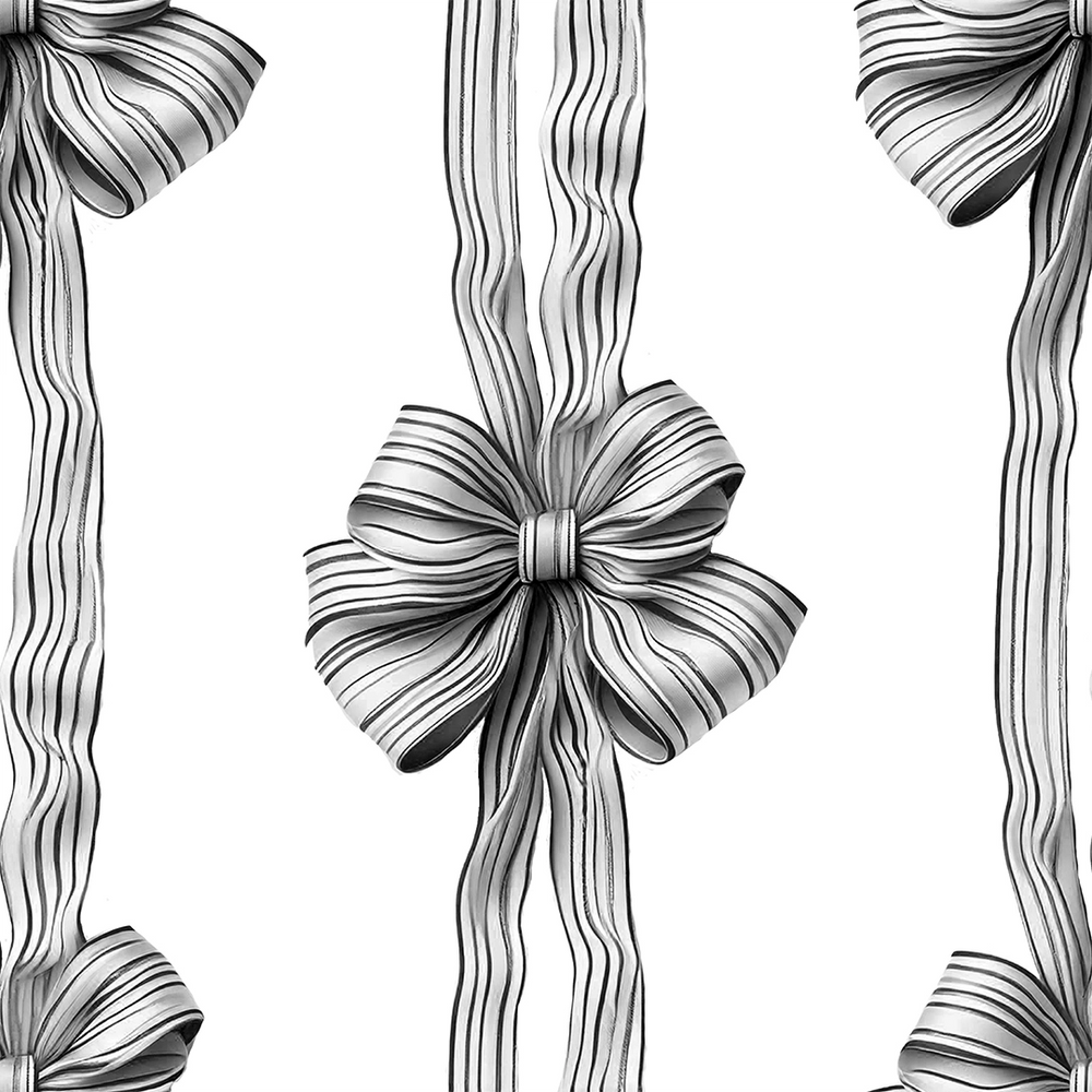 Put a Bow on it Wallpaper - Monochrome - Lust Home - LH900601 - Premier Wallcovering