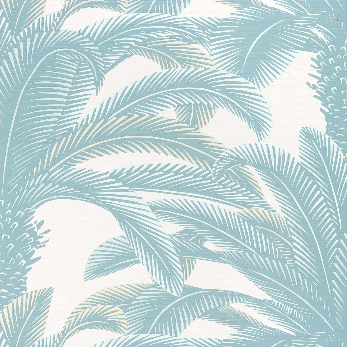 Queen Palm Wallpaper - Spa Blue - Thibaut - T13909 - Premier Wallcovering
