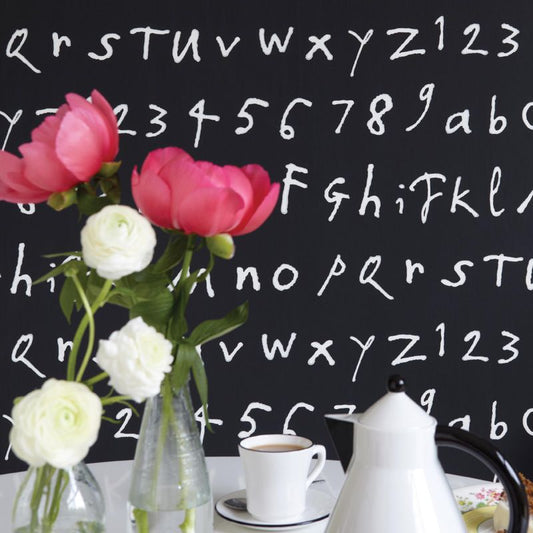 Quentin's Abc Wallpaper - Black - Osborne & Little - W6062-07 - Premier Wallcovering